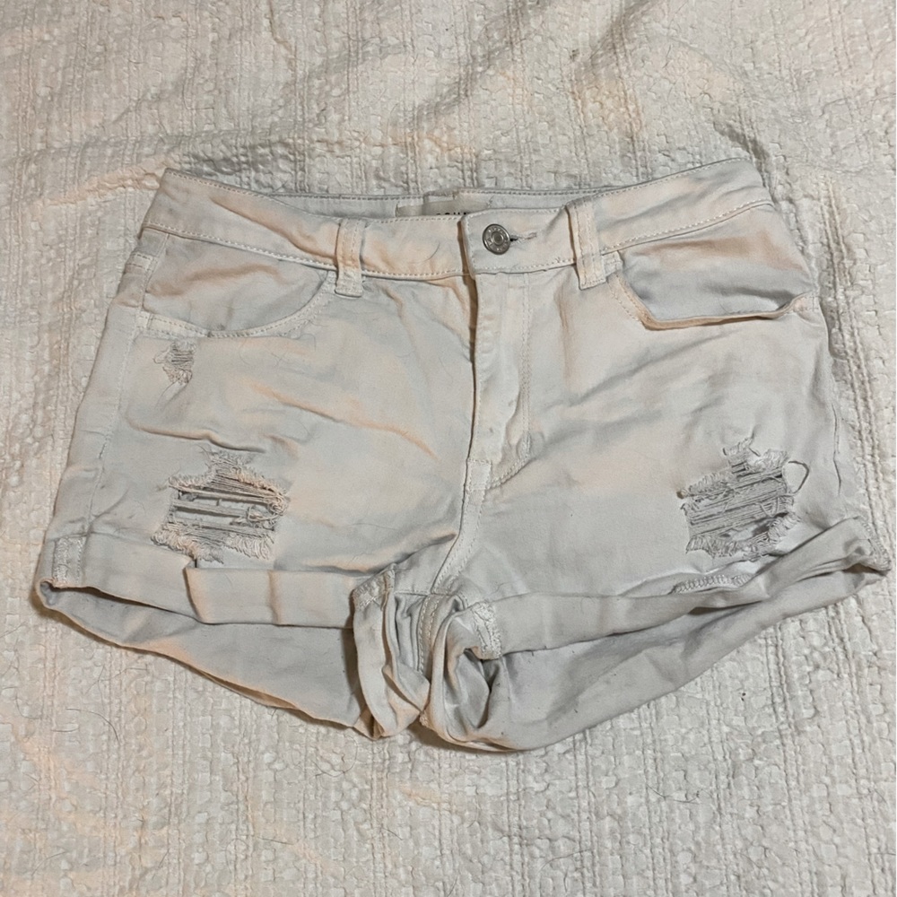 White denim shorts